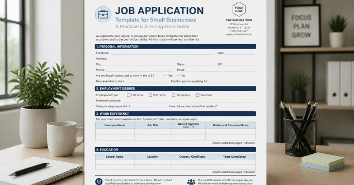 Free U.S. Employment Application Form Template